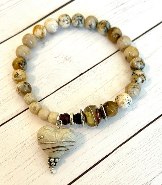 Stretch Bracelet with Heart