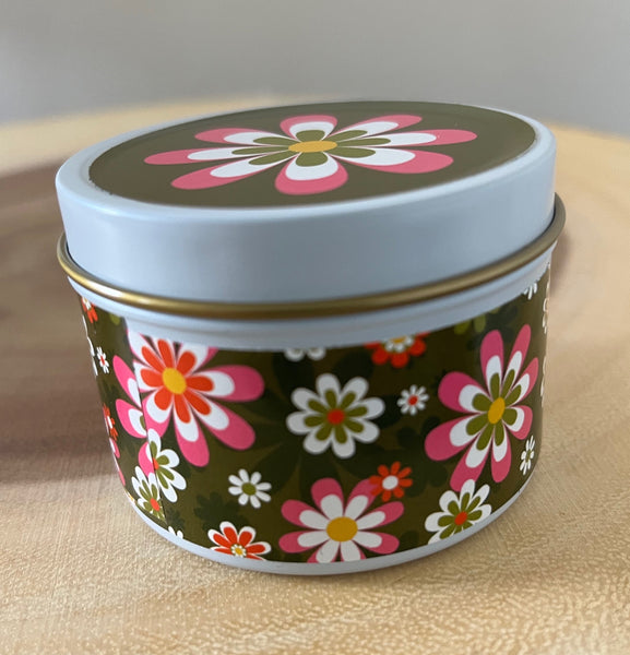 Groovy Flower Travel Candle