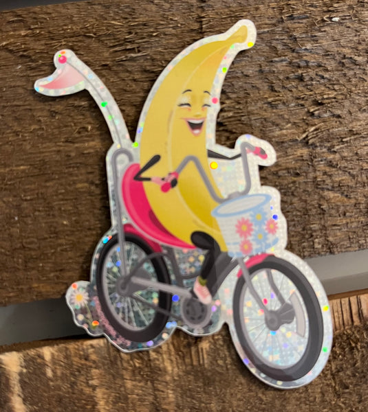 Banana Seat Glitter Sticker
