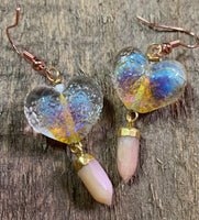 Opal Heart Earrings