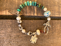 Mixed media turquoise bracelet