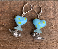 Spring bird earrings