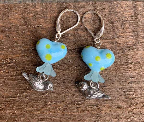 Spring bird earrings
