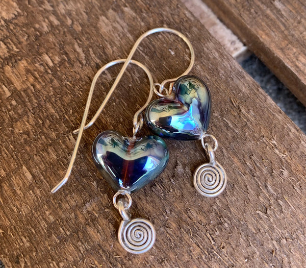 Hearts and swirls earrings