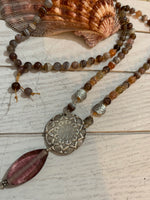 Mandala knotted necklace