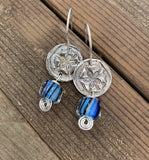 Sand dollar glass earrings